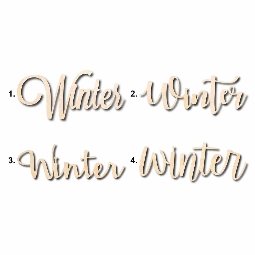 Winter Sign Unfinished Wood Cutout Home Decor DIY