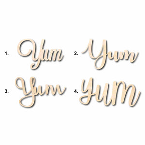 Yum Sign Unfinished Wood Cutout Home Decor DIY