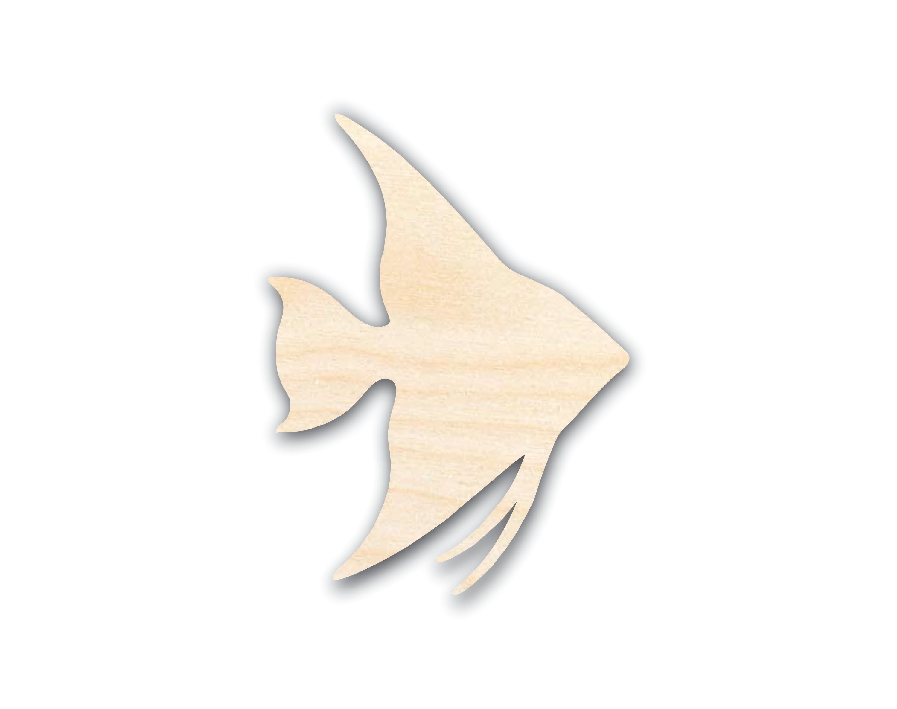Unfinished Wood Angelfish Shape - Craft - up to 36