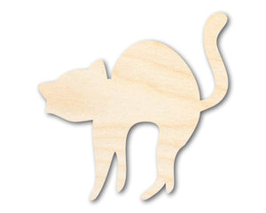 Unfinished Wood Arching Cat Shape - Craft - up to 36"
