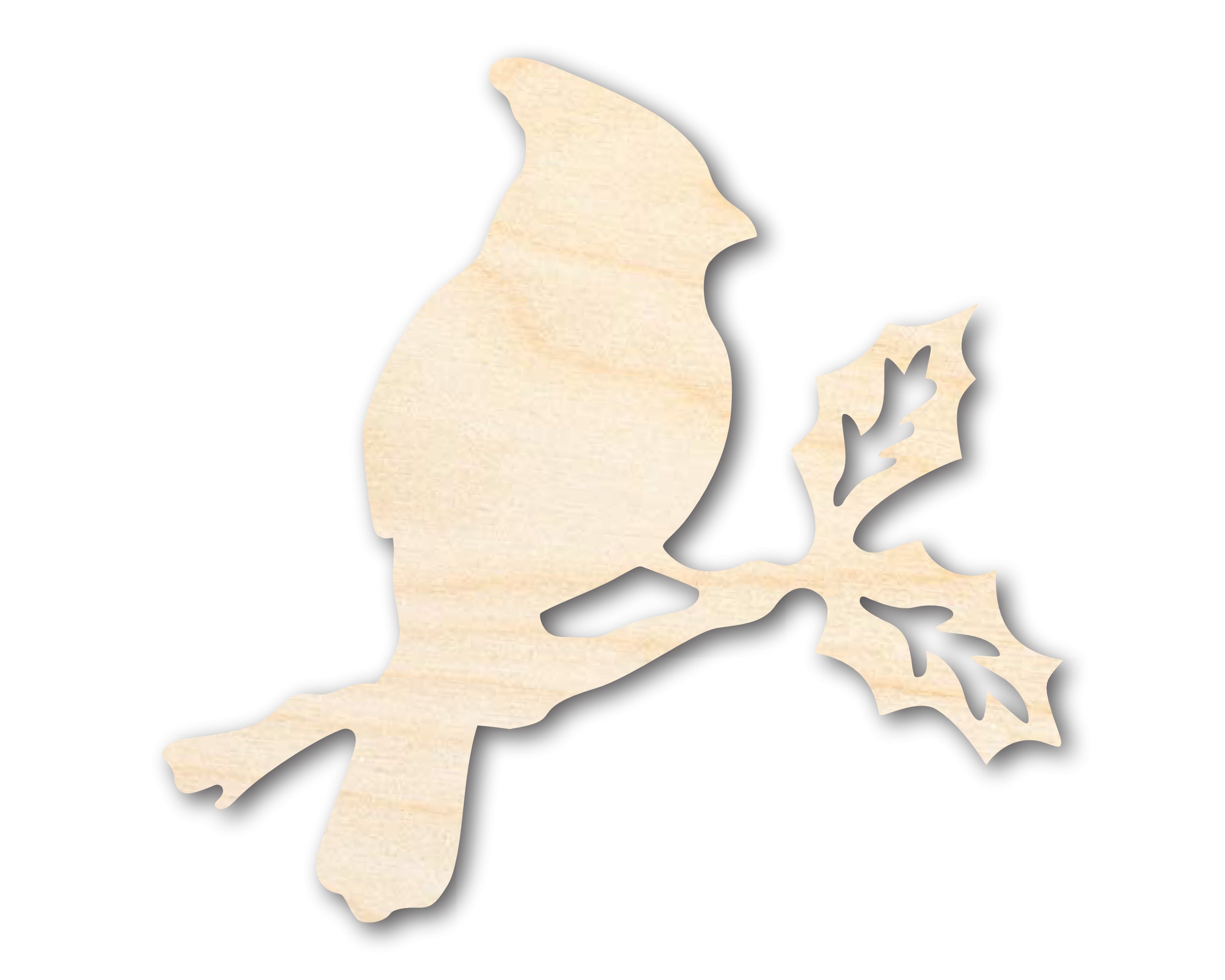 Unfinished Wood Bird on Branch Shape - Craft - up to 36