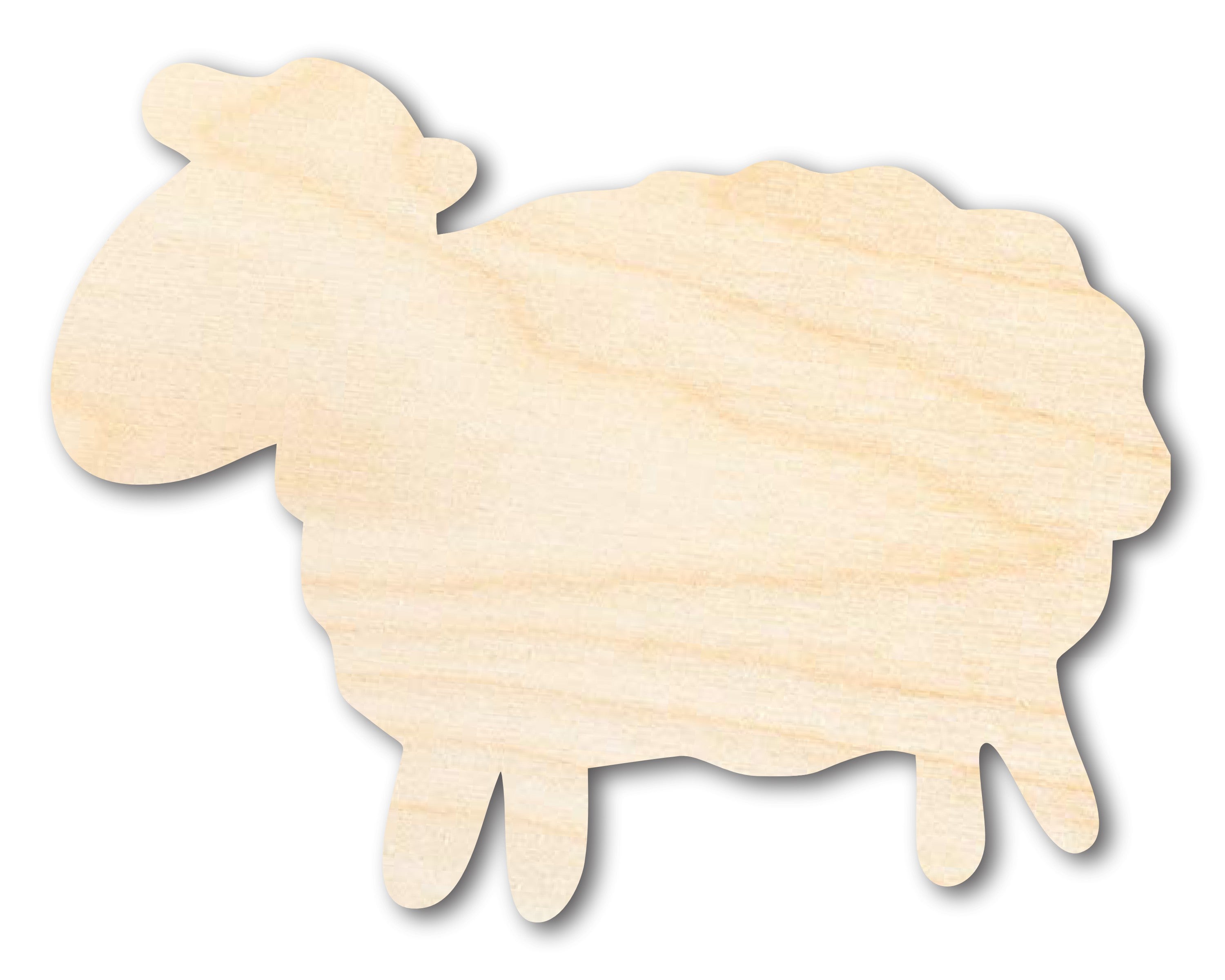 Unfinished Wood Cute Sheep Shape - Craft - up to 36