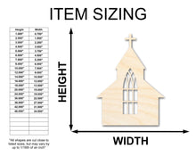 Load image into Gallery viewer, Unfinished Wood Church with Window Shape - Craft - up to 36&quot;
