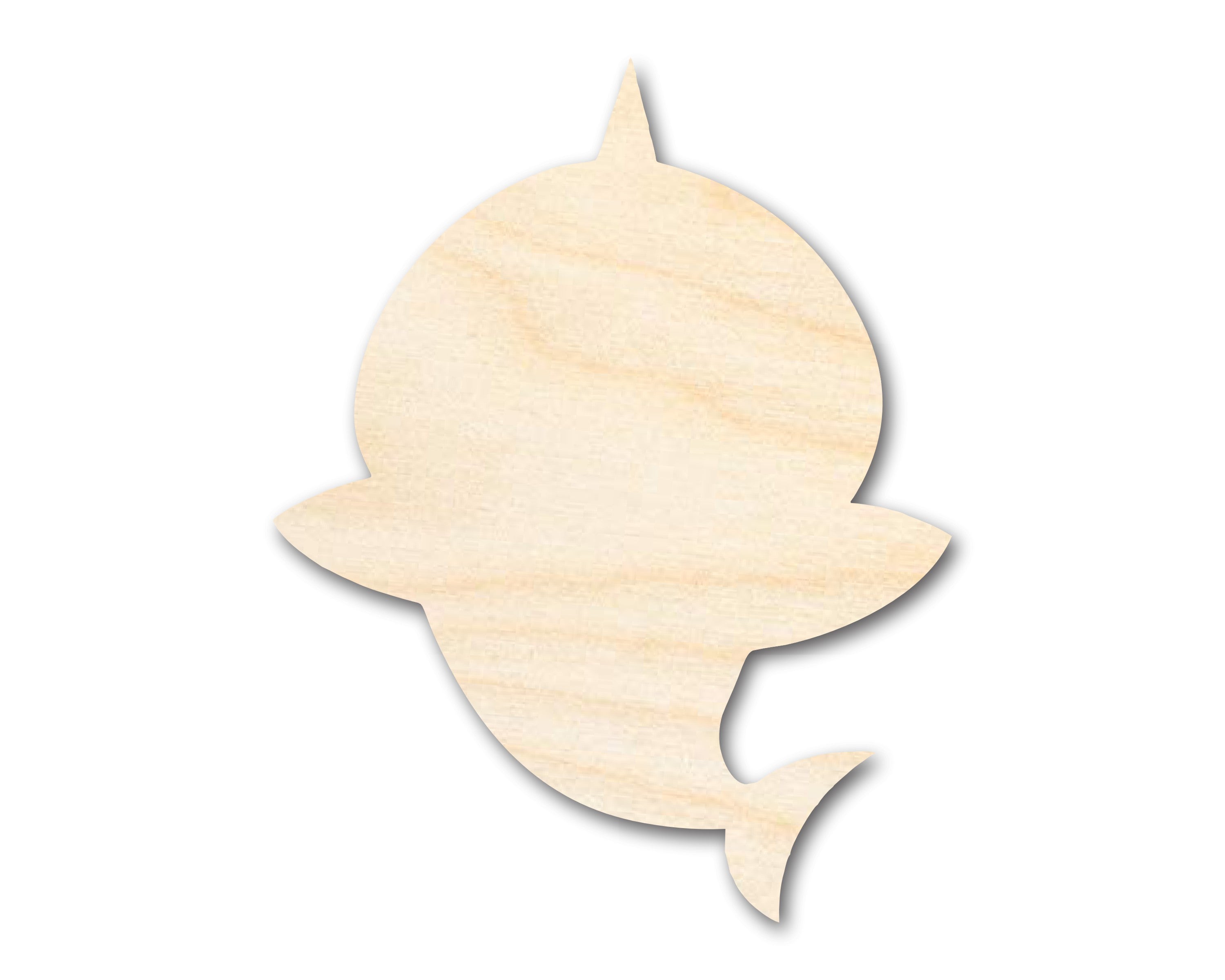 Unfinished Wood Cute Shark Shape - Craft - up to 36