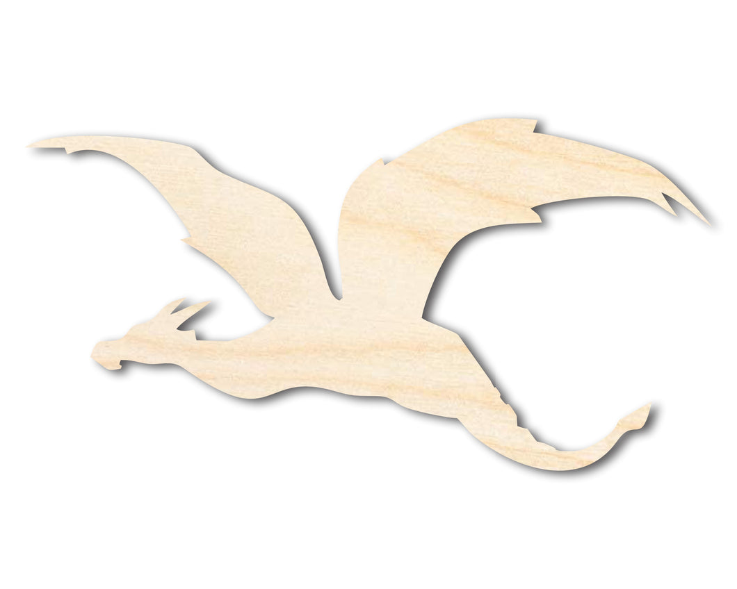 Unfinished Wood Flying Dragon Shape - Craft - up to 36