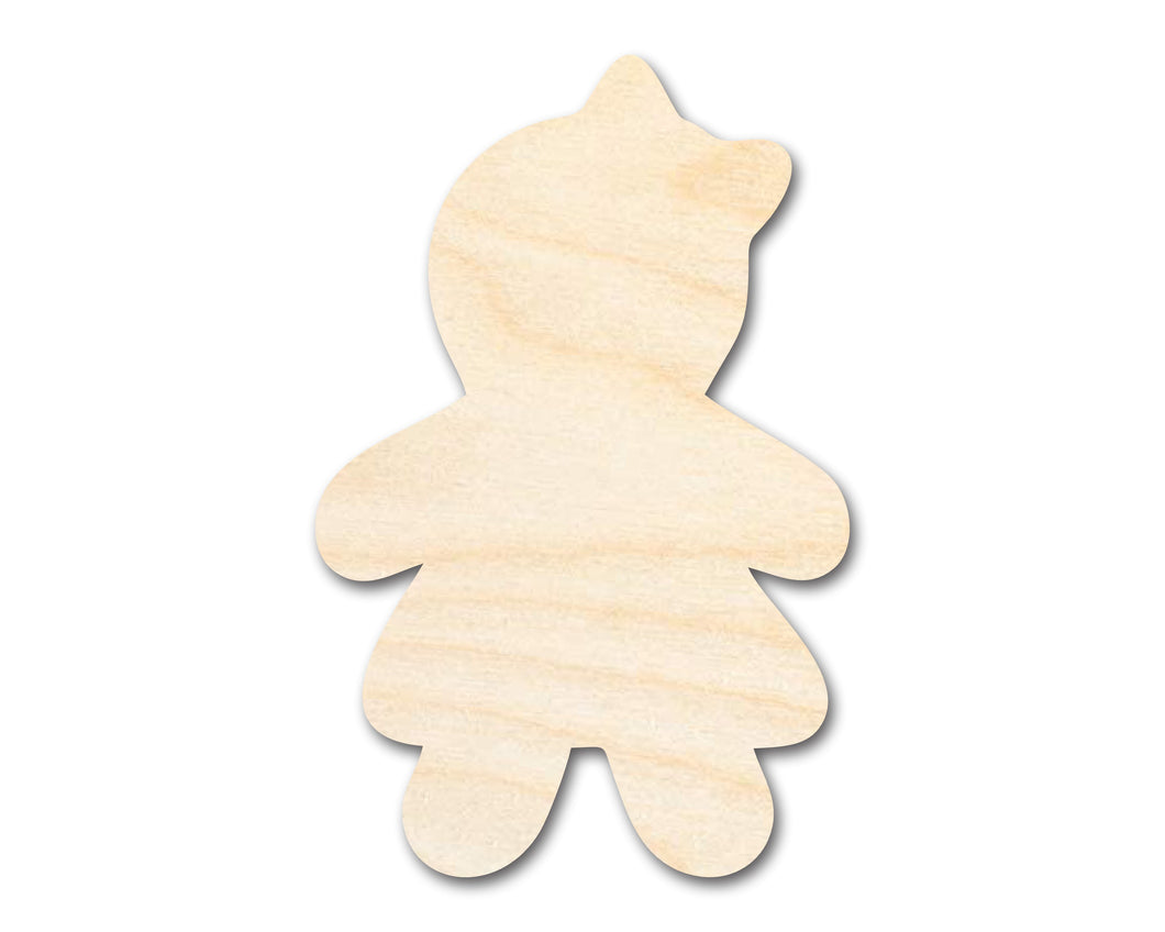 Unfinished Wood Gingerbread Girl Shape - Craft - up to 36