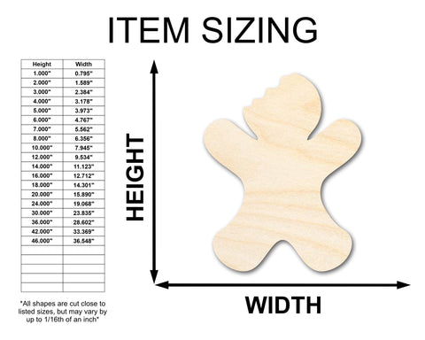 Unfinished Wood Gingerbread Bite Shape - Craft - up to 36"