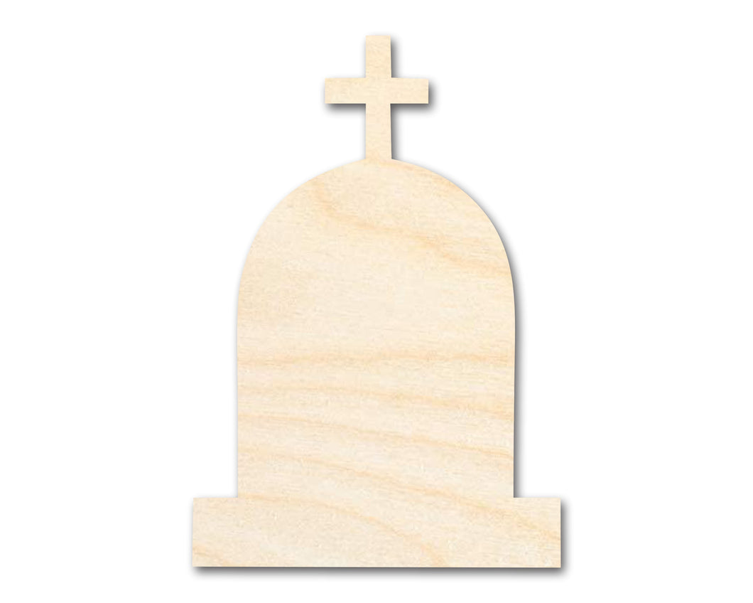 Unfinished Wood Cross Tombstone Shape - Craft - up to 36