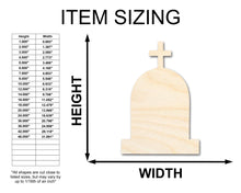Load image into Gallery viewer, Unfinished Wood Cross Tombstone Shape - Craft - up to 36&quot;
