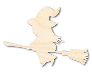 Unfinished Wood Cute Flying Witch Shape - Craft - up to 36"