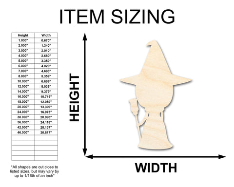 Unfinished Wood Cute Witch Shape - Craft - up to 36"