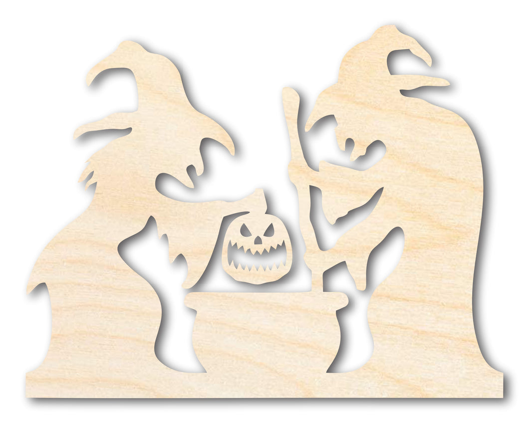 Unfinished Wood Witches Brewing Scene Shape - Craft - up to 36