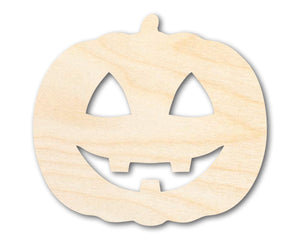 Unfinished Wood Happy Pumpkin Shape - Craft - up to 36"