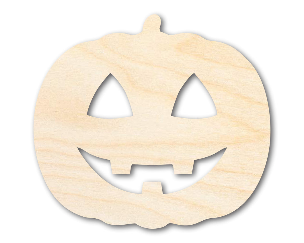 Unfinished Wood Happy Pumpkin Shape - Craft - up to 36