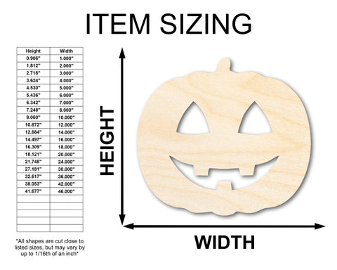 Unfinished Wood Happy Pumpkin Shape - Craft - up to 36"