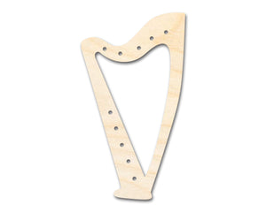Unfinished Wood Harp with Holes Shape - Craft - up to 36"