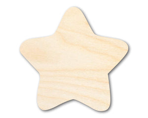 Unfinished Wood Marshmallow Star Shape - Craft - up to 36"