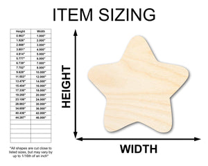 Unfinished Wood Marshmallow Star Shape - Craft - up to 36"