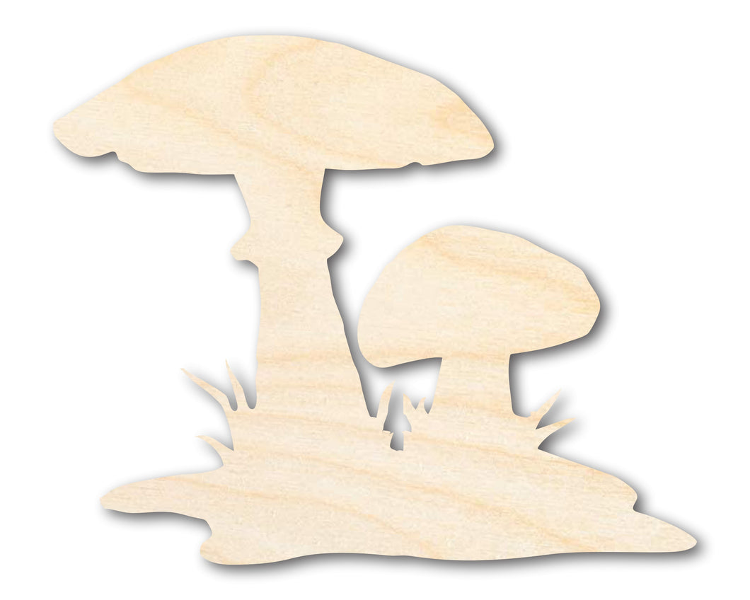 Unfinished Wood Mushrooms Shape - Craft - up to 36