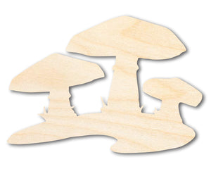 Unfinished Wood Mushrooms Shape - Craft - up to 36"