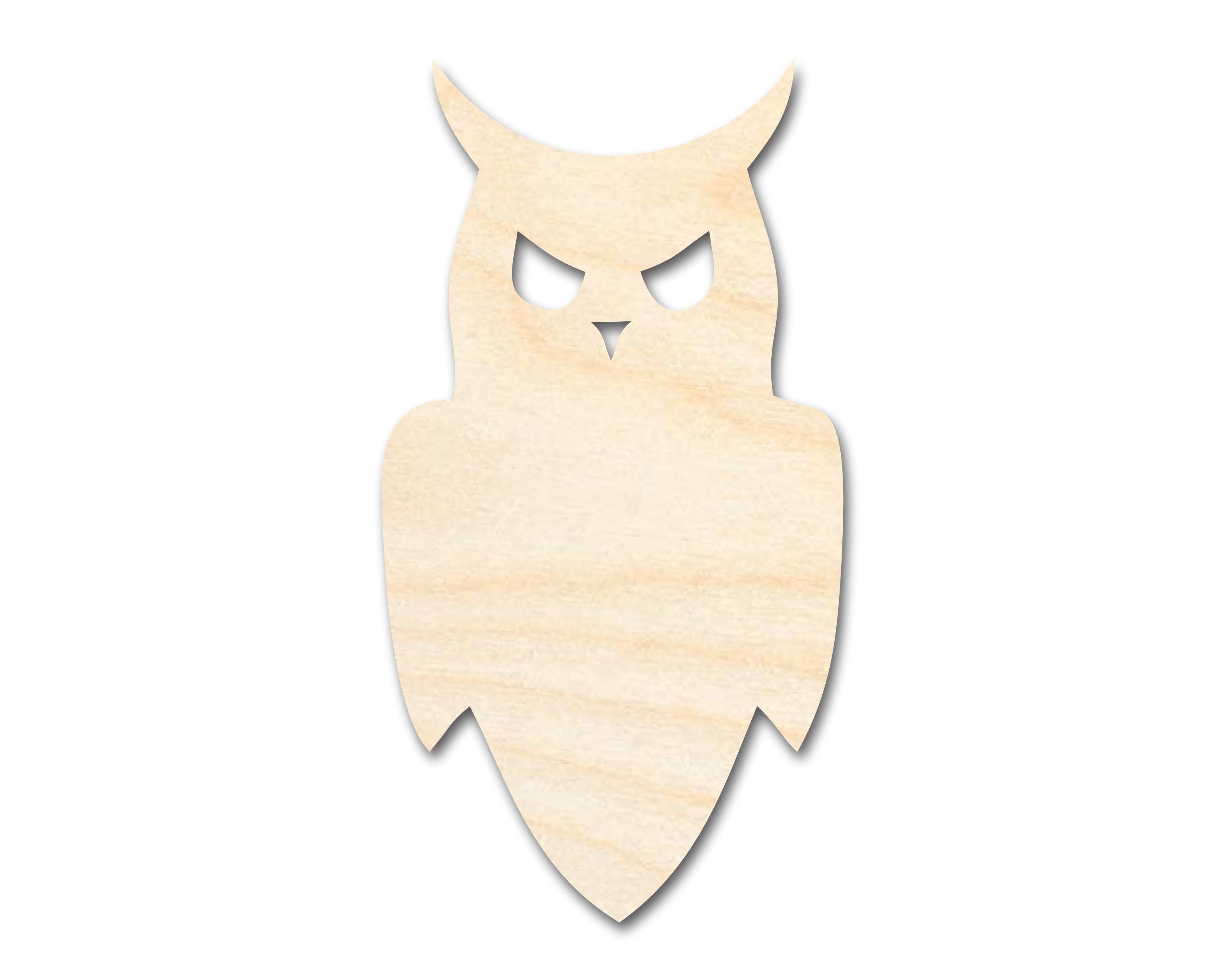 Unfinished Wood Night Owl Shape - Craft - up to 36