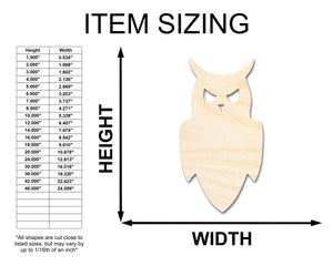 Unfinished Wood Night Owl Shape - Craft - up to 36"