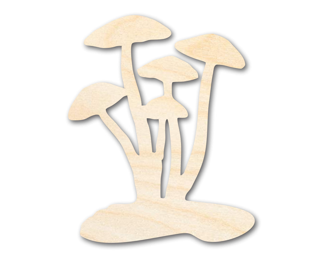 Unfinished Wood Mushrooms Shape - Craft - up to 36