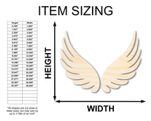 Load image into Gallery viewer, Unfinished Wood Angel Wings Shape - Craft - up to 36&quot;
