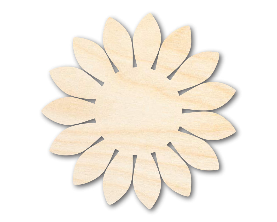 Unfinished Wood Sunflower Shape - Craft - up to 36