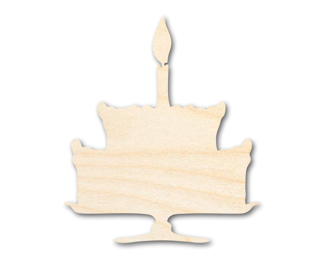 Unfinished Wood Party Cake Shape - Craft - up to 36