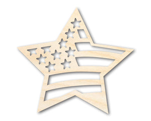 Unfinished Wood USA Star Shape - Craft - up to 36"