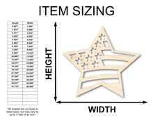 Load image into Gallery viewer, Unfinished Wood USA Star Shape - Craft - up to 36&quot;
