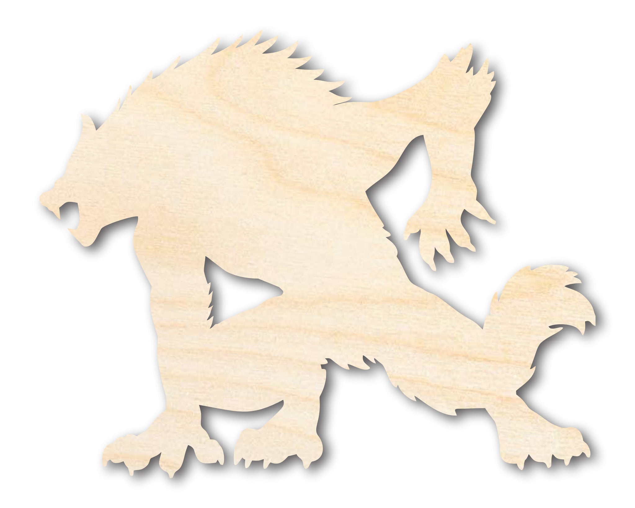 Unfinished Wood Werewolf Shape - Craft - up to 46