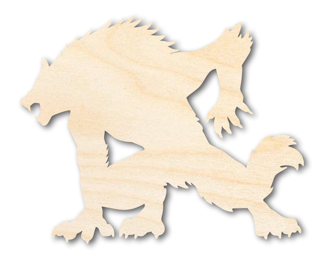 Unfinished Wood Werewolf Shape - Craft - up to 36