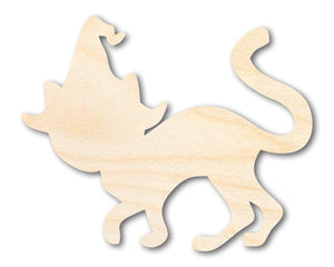 Unfinished Wood Wizard Cat Shape - Craft - up to 36"