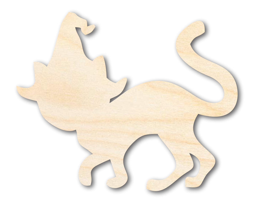 Unfinished Wood Wizard Cat Shape - Craft - up to 36