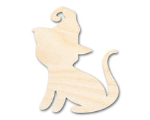 Load image into Gallery viewer, Unfinished Wood Witch Cat Shape - Craft - up to 36&quot;
