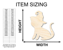 Load image into Gallery viewer, Unfinished Wood Witch Cat Shape - Craft - up to 36&quot;
