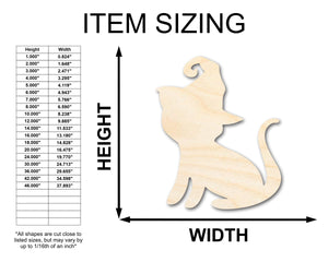 Unfinished Wood Witch Cat Shape - Craft - up to 36"