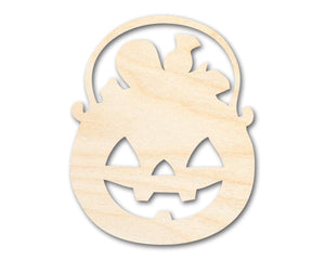 Unfinished Wood Candy Jack-O-Lantern Shape - Craft - up to 36"