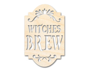 Unfinished Wood Witches Brew Shape - Craft - up to 36"