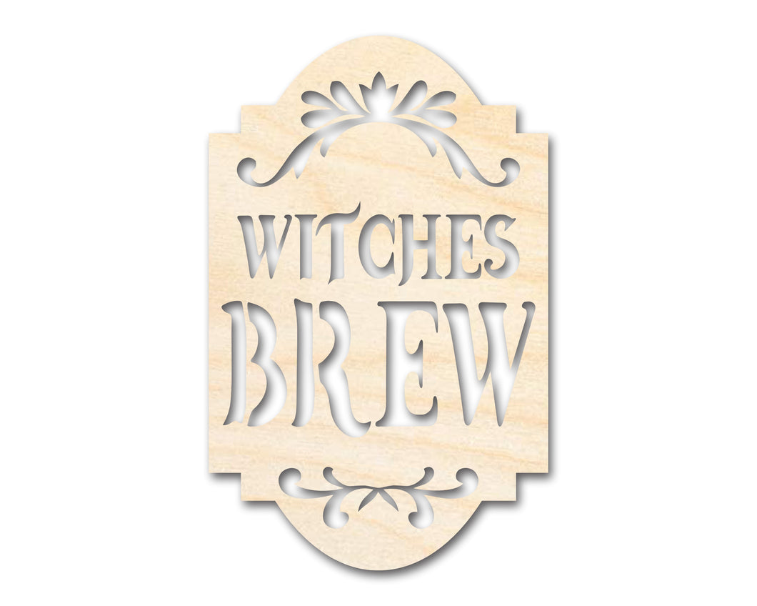 Unfinished Wood Witches Brew Shape - Craft - up to 36