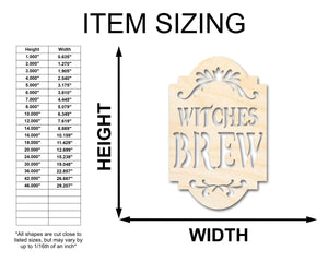 Unfinished Wood Witches Brew Shape - Craft - up to 36"