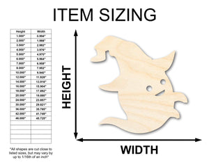 Unfinished Wood Wizard Ghost Shape - Craft - up to 36"