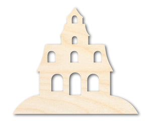 Unfinished Wood Halloween House Shape - Craft - up to 36"