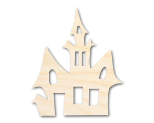 Unfinished Wood Spooky House Shape - Craft - up to 36"