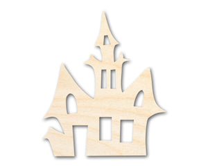 Unfinished Wood Spooky House Shape - Craft - up to 46"