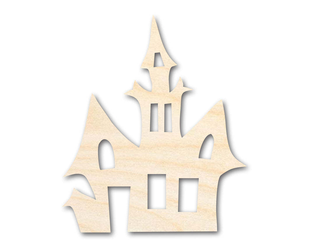 Unfinished Wood Spooky House Shape - Craft - up to 36
