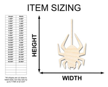 Load image into Gallery viewer, Unfinished Wood Hanging Spider Shape - Craft - up to 36&quot;
