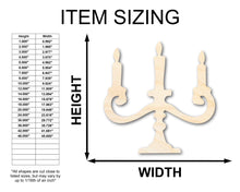 Load image into Gallery viewer, Unfinished Wood Candelabra Shape - Craft - up to 36&quot;
